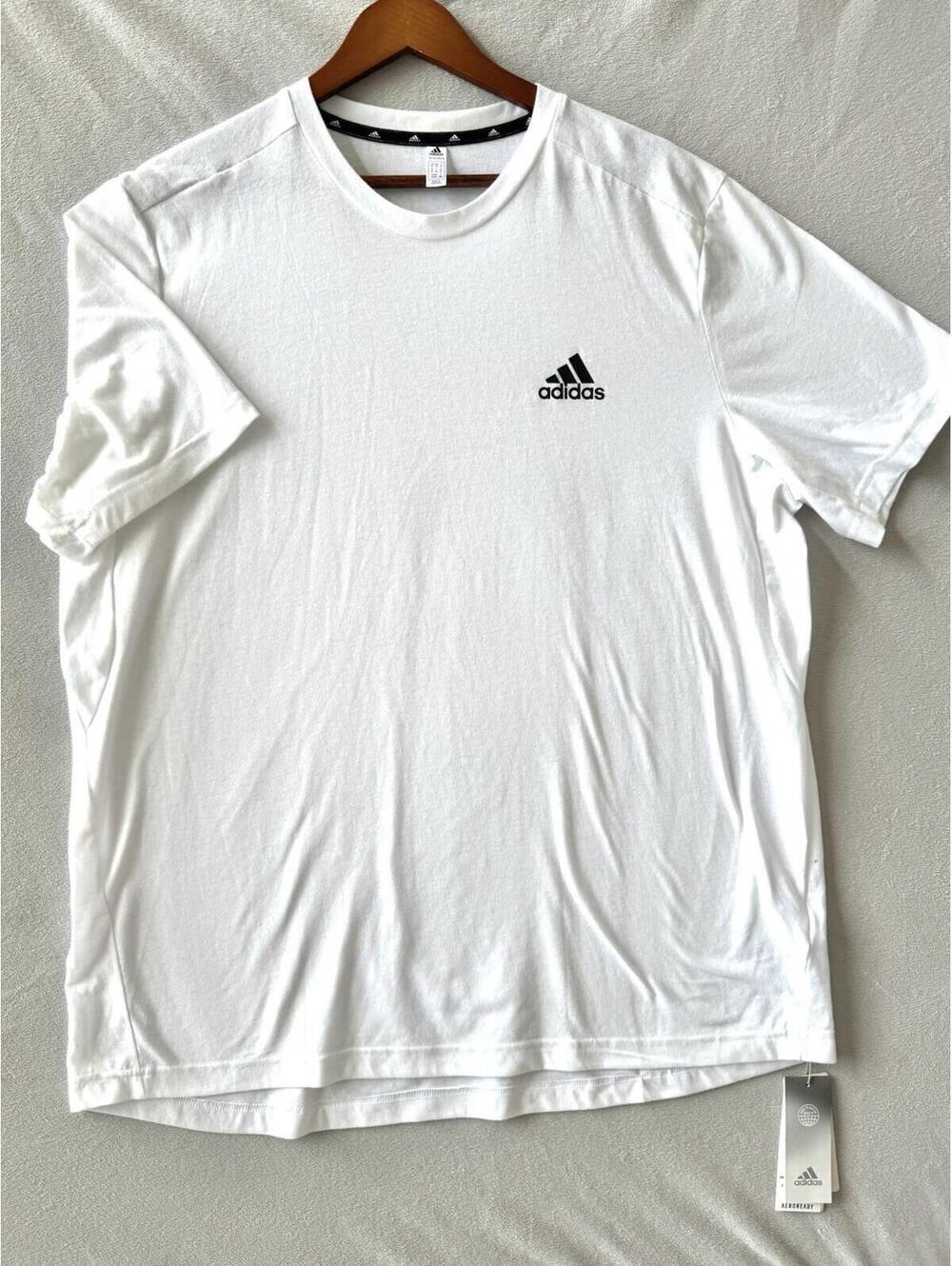 Adidas Aeroready White Training Shirt Mens XL Primegreen Gym Workout Tee NWT - Picture 2 of 9